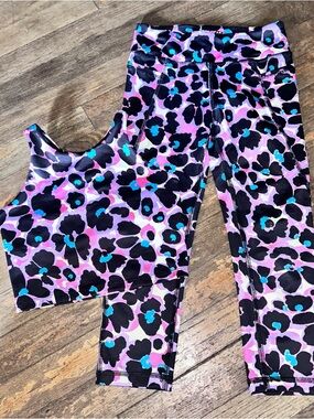tek gear Pink and Black Leopard Kids Matching Set